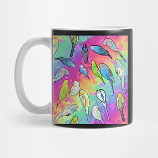 Rainbow Swirl Parakeets Large Scale Mug